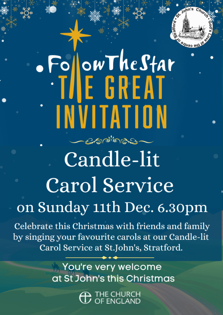 Candle-lit Carol Service; Sunday 11th December 6:30pm